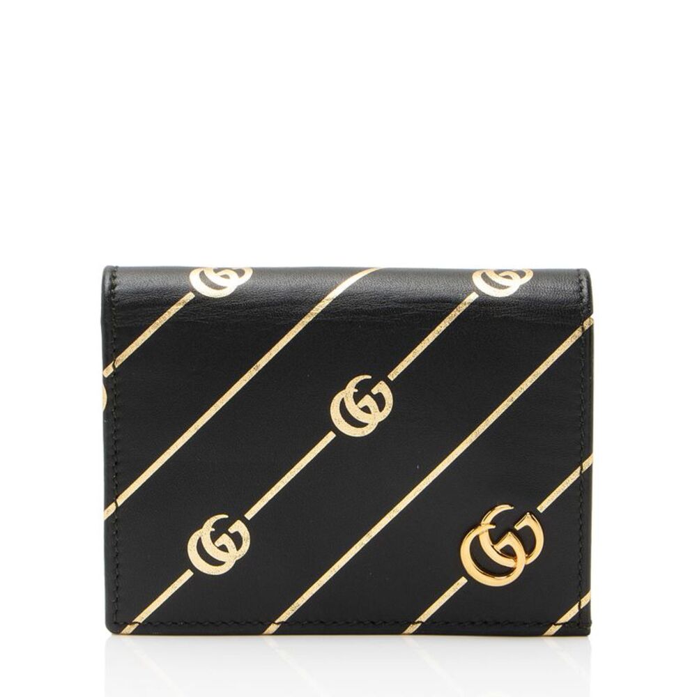 Gucci Calfskin Diagonal GG Card Case